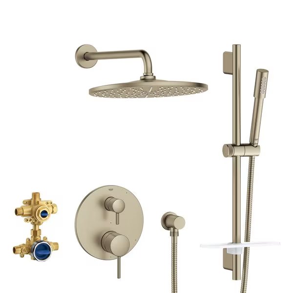Timeless Pressure Balance Rain Shower Set, Brushed Nickel, Grohe, Mfr#: 29430EN0